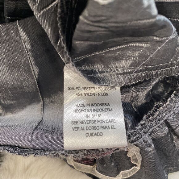 Unique Agora Crinkle Ribbon Detailed Artsy Graphite Evening Jacket Women's Large - Picture 9 of 11